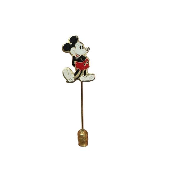 Vintage Walt Disney Productions Mickey Mouse Enamel and Gold‎ Stick Pin - Picture 1 of 5
